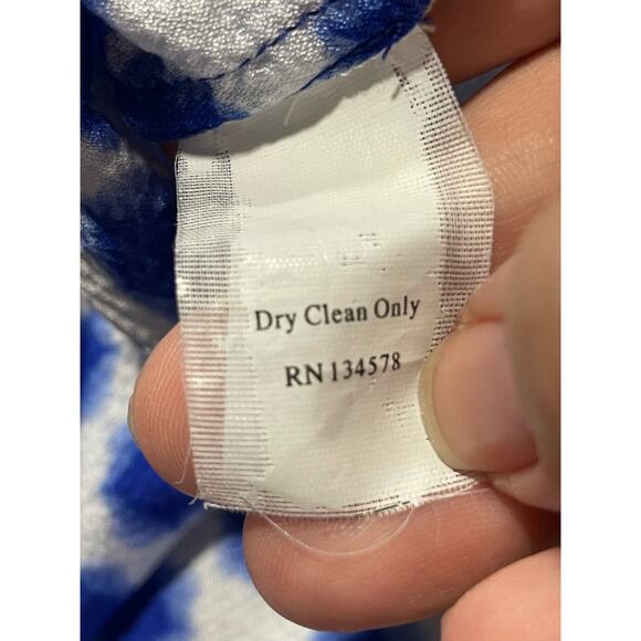 Vineyard Vines Silk Sequin Tunic Womens  XXS Long Sleeve Blouse Blue White Pink - Picture 10 of 11